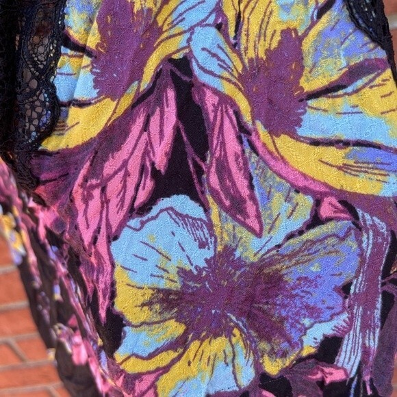 Intimately by Free People Black Lace/Floral Tunic Slip Dress Size Large - Picture 8 of 12